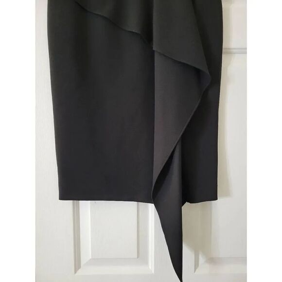 MILLY CADY CASCADE MIDI SKIRT BLACK SIZE 2 - Picture 4 of 5